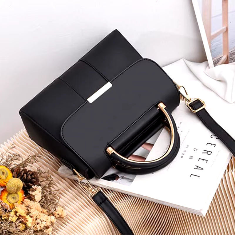 Simple Handbag for Women PU Leather Shoulder Bag Fashion Small Handle Bag Designer Crossbody Bag Daily Lady Shopping Hand Pouch